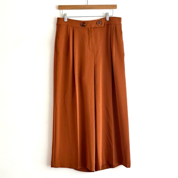 Topshop Polyester Wide Leg Button Flowy Pants in M Women’s size 8. - Picture 1 of 8